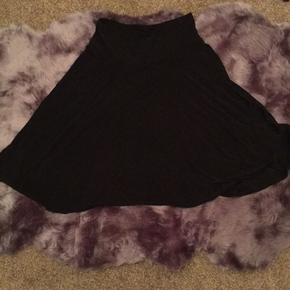 Black Midi Skater Skirt